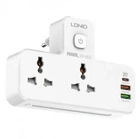Сетевой удлинитель фильтр разветвитель LDNIO SC2311 2 USB 1 Type-C 2 розетки с ночником 20W Белый