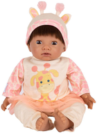 Lalka bobas Tiny Treasure Brown Haired Doll With Giraffe Outfit 45 cm (5713396302690) - obraz 3