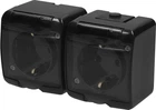 Розетка ETI RHE-2sd-BL 2-на з з/к Schuko IP54 Чорна (4668091)