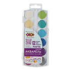 Краска акварельна 12кольорів ZB.6592 PASTEL KIDS Line пластиковий футляр, без кисточки ZiBi (1/12)