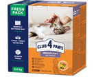 ПРОМО НАБОР Сухого корма для взрослых кошек Club 4 Paws (Клуб 4 Лапы) Премиум FRESHPACK. Для кошек, живущих в помещении 4 в 1 2.4 кг (4820215364744/4820215365208)