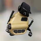 Навушники тактичні Earmor M32, активні, зі знімним мікрофоном та гарнітурою, активні навушники військові, колір – Койот - зображення 4