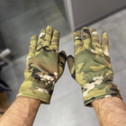 Рукавички зимові пальцеві, Мультикам, розмір L, підкладка фліс, тактичні зимові рукавички - зображення 3