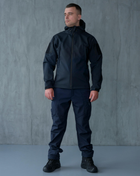Мужской демисезонный Костюм ДСНС Softshell с Липучками под Шевроны темно-синяя Куртка и брюки M - изображение 1