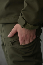 Мужской демисезонный костюм Softshell с Липучками под Шевроны цвет оливковый Куртка и брюки 3XL - изображение 4