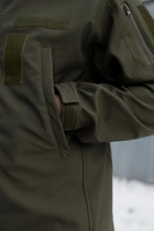 Чоловічий демісезонний костюм Softshell з Липучками під Шеврони оливковий колір Куртка і штани XL - зображення 7