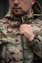 Мужской костюм Softshell на флисе Куртка с капюшоном + Брюки / ветрозащитная форма цвет мультикам S - изображение 6