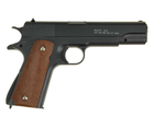 Пистолет Кольт металлический черный стреляет пластиковыми 6 мм пулями с коричневой накладкой - изображение 4
