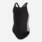 Dziecięcy strój kąpielowy jednoczęściowy na basen dla dziewczynki Adidas Fit Suit 3S Y DQ3319 110 cm Czarny (4060515092156) - obraz 1