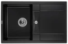 Кухонная мойка гранит GRANADO Valencia black shine (0701) + сифон одинарный для кухонной мойки Nova