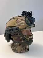 Комплект! Шолом каска Fast олива з класом захисту NJI IIIA та тактичним кавером multicam від IDOGEAR та кріпленням NVG - изображение 2
