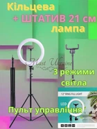 Кольцевая лампа Ring Light 30 см + штатив 2м, светодиодное LED кольцо от USB, набор блогера - DX-300T