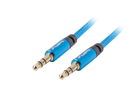 Kabel audio stereo LANBERG mini-jack 3.5 mm M/M 2 m Premium Blue (CA-MJMJ-10CU-0020-BL) - obraz 2