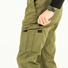 Чоловічі штани утеплені на флісі пояс на резинці, софтшелл ріпстоп олива 50 - зображення 7