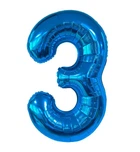 Кулька Цифра "3" (80 см), колір - синій