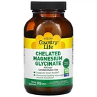 Хелатный Магний Глицинат 400 мг Country Life Chelated Magnesium Glycinate для поддержки нервной системы 90 таблеток