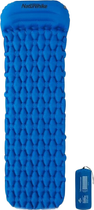 Килимок надувний з подушкою Naturehike FC-12 NH19Z012-P 65 мм Blue (6927595735695) - зображення 1