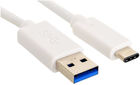 Kabel Sandberg USB Type-C - USB Type-A 1 m White (5705730136153) - obraz 1