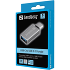 Adapter Sandberg USB Type-C - USB Type-A Silver (5705730136245) - obraz 2