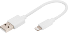 Kabel Digitus USB Type-A - Lightning 0.15 m White (DB-600106-001-W) - obraz 1