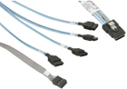 Kabel Super Micro SAS SFF-8087 - 4x SATA 0.7 m Blue (CBL-0294L) - obraz 1