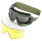 Тактические защитные очки Сombat со сменными линзами (3 шт.) Олива - изображение 1