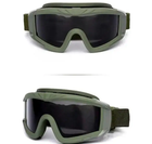 Тактические защитные очки Сombat со сменными линзами (3 шт.) Олива - изображение 4