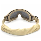 Тактические защитные очки Сombat со сменными линзами (3 шт.) Койот - изображение 5