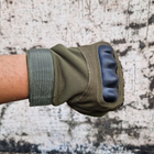 Демисезонные тактические перчатки с флисовой подкладкой Олива М 18-20 см. - изображение 4