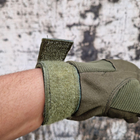 Демисезонные тактические перчатки с флисовой подкладкой Олива L 20-21 см. - изображение 3