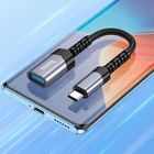 Переходник Hoco UA24 Type-C to USB 3.0 ( на OTG, для планшетов и смартфонов, TPE) - Серый