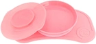 Zestaw Twistshake Mata + talerzyk z pokrywką na przyssawkę 6m+ Pastel Pink (7350083121295) - obraz 1