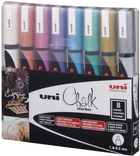 Набір маркерів на крейдяній основі Uni Ball Metallic Colors 8 шт (4902778256459) - зображення 1