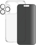 Набір PanzerGlass Privacy 3-in-1 Pack для Apple iPhone 15 Pro чохол + Захисне скло + Захисне скло для камери (B1173+P2810) - зображення 3