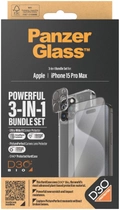 Набір PanzerGlass 3-in-1 Pack для Apple iPhone 15 Pro Max чохол + Захисне скло + Захисне скло для камери (B1175+2812) - зображення 4