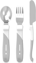 Набір столових приборів Twistshake Біло-сірий 3 шт (7350083122179) - зображення 1