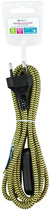 Електричний кабель з вимикачем в оплітці DPM 2.5 м жовто-чорний (DIC0925) - зображення 3