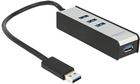 Hub USB DeLOCK USB 3.0 Type-A 4-portowy Black (4043619625345) - obraz 1