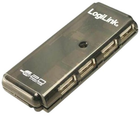 USB-хаб LogiLink USB 2.0 Type-A 4-портовий Grey (UH0001A) - зображення 1