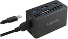 USB-хаб LogiLink USB Micro-B to 3 x USB-A 3.2, SD/MicroSD/CF/M2/Memory Stick Black (4052792048698) - зображення 2