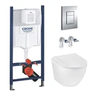 Комплект 4 в 1: Установка GROHE Rapid SL 3 в 1 3884966Q + Унітаз безободковий Kroner Harz WHI493735