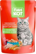 Влажный корм Пан Кот с сочным кроликом в соусе 100 г