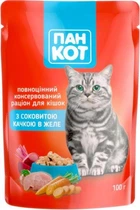 Влажный корм Пан Кот с сочной уткой в желе 100 г
