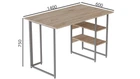 Комп'ютерний стіл Ferrum-decor Кевін 75x140x60 сірий ДСП Дуб Сан-Маріно 16мм