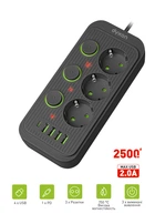 Мережевий фільтр-подовжувач DYXON 3+4 USB-A + USB-C (PD) + 3 Power switch 2M Black