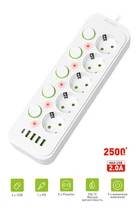 Сетевой фильтр-удлинитель DYXON 5+4 USB-A + USB-C (PD) + 5 Power switch 2M White