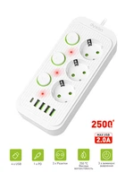 Сетевой фильтр-удлинитель DYXON 3+4 USB-A + USB-C (PD) + 3 Power switch 2M White