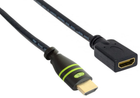 Кабель TECHly HDMI Ethernet M/F подовжувач 5 м Чорний (8051128106862) - зображення 2