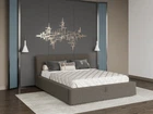 Кровать двуспальная с мягким изголовьем 160x200 Каролина 6 TM Svit Mebliv FEATHER GREY (ДСП/ткань Bagira с подъемным механизмом/металлическим каркасом)