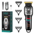 Аккумуляторная машинка для стрижки волос VGR V-971 с LED-дисплеем и насадками (Черный)